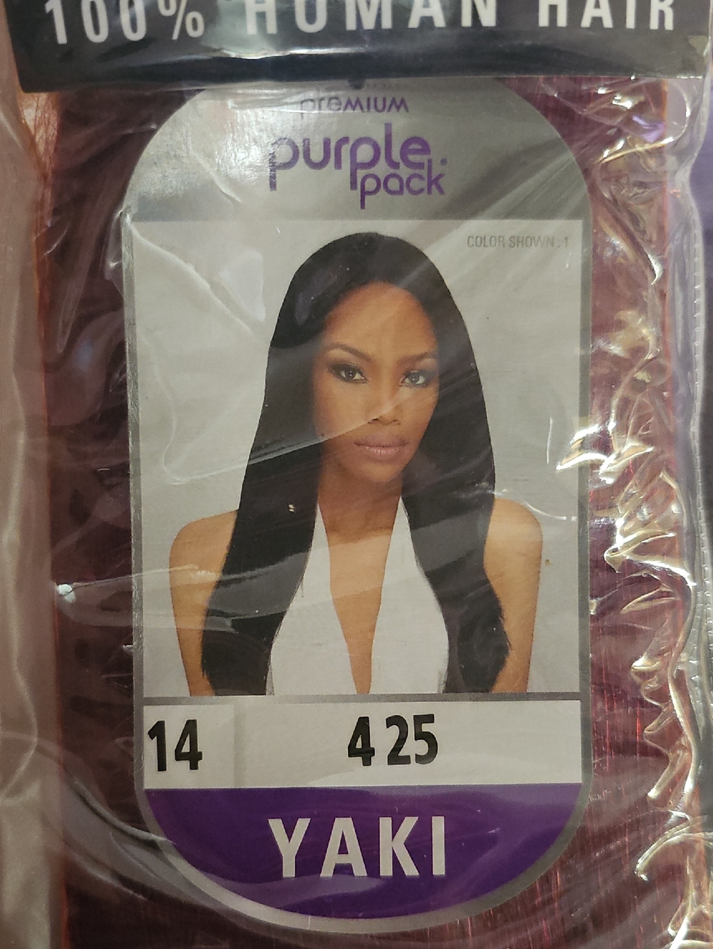 NWT OUTRE PURPLE PACK 100% HUMAN HAIR 14" YAKI #425